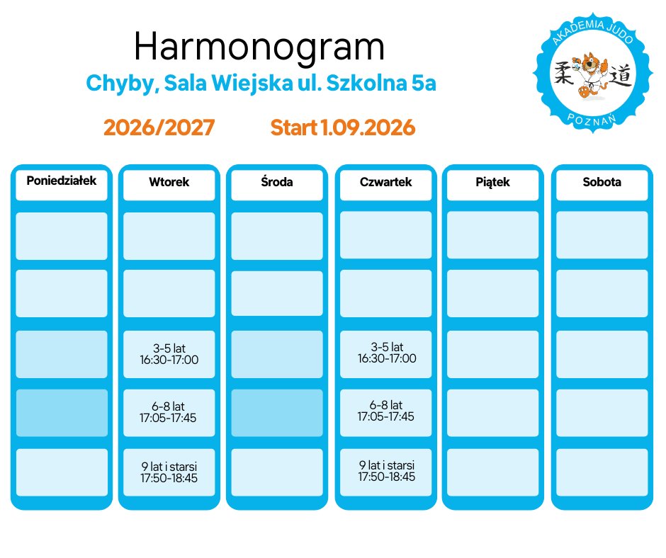 Chyby Sala wiejska grafik akademia judo